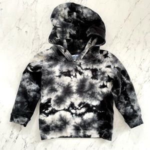 Kapital K boys size 3 black white tie dye L/S hooded pullover